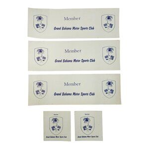 Grand Bahama Motor Sports Club Member Decals Stickers Lot Of 5 Vintage 90s NOS